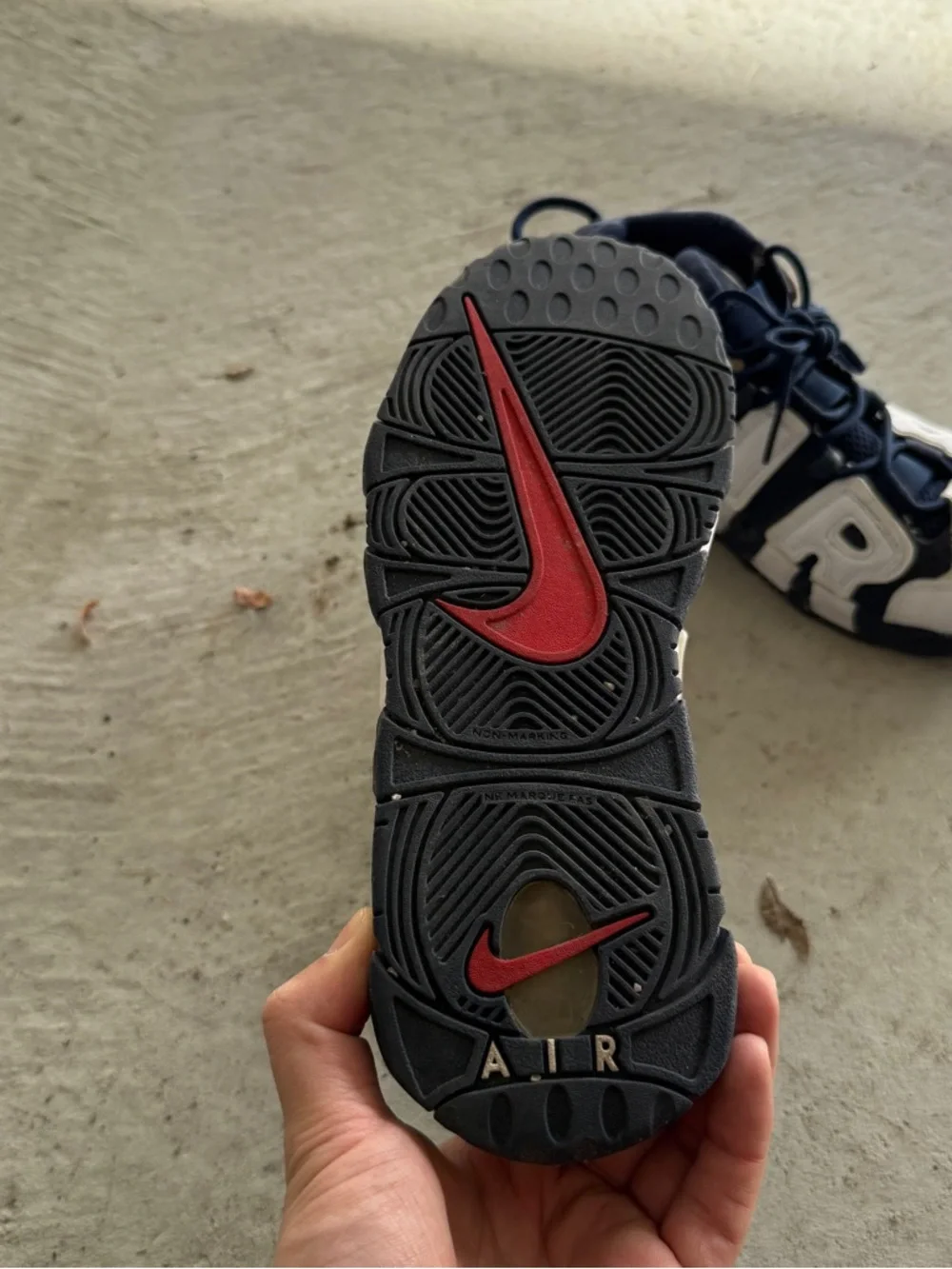 Nike Air More Uptempo White Navy – Size 5.5Y / Women’s – Used - Picture 5 of 8